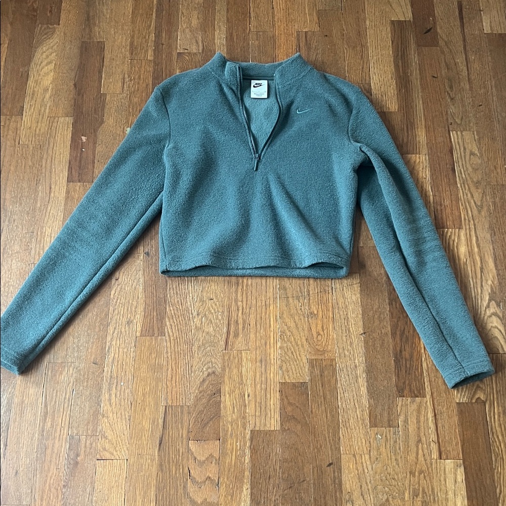 Nike Teal Long Sleeve Crop Top